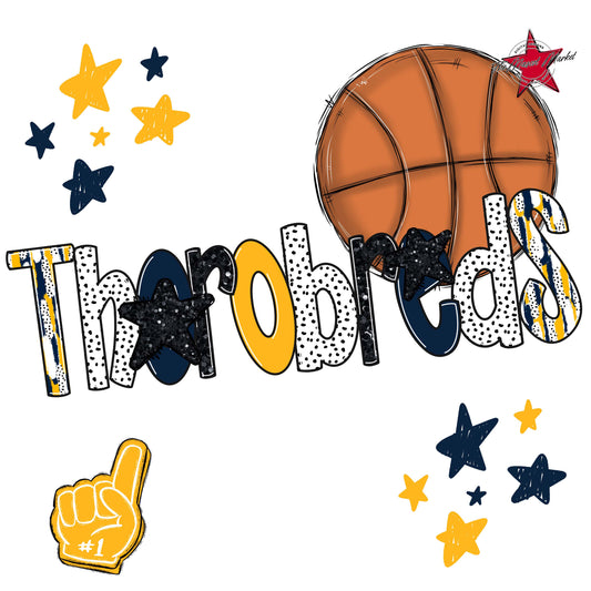 Thorobreds Basketball Scrape-Navy & Yellow