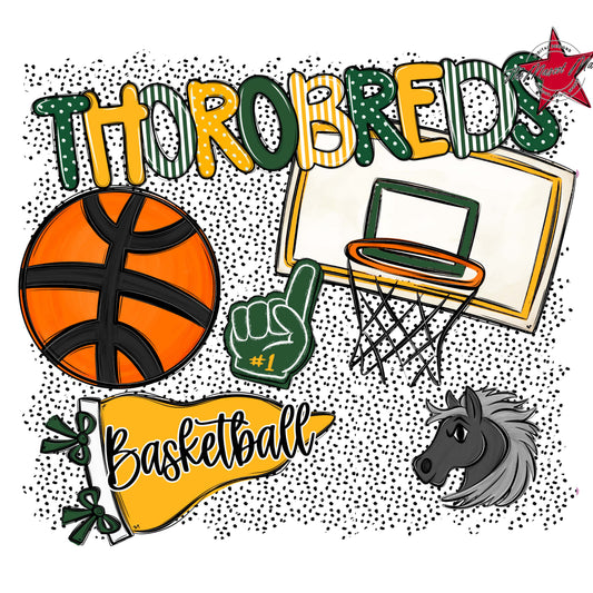 Thorobreds Basketball Spirit-Green & Yellow