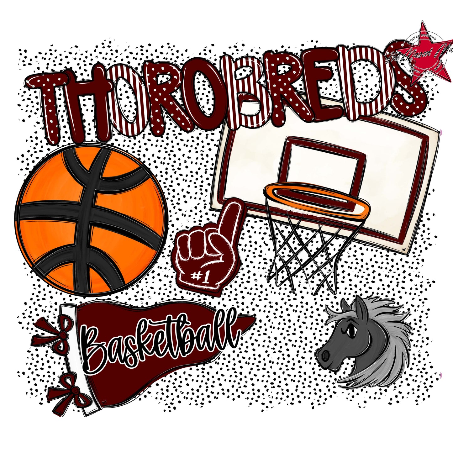 Thorobreds Basketball Spirit-Maroon