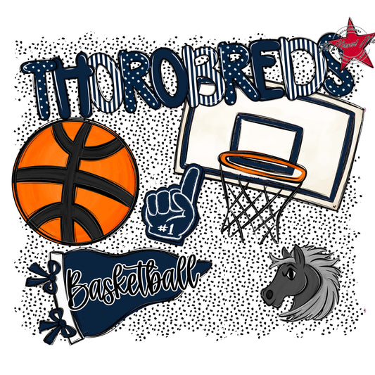 Thorobreds Basketball Spirit-Navy