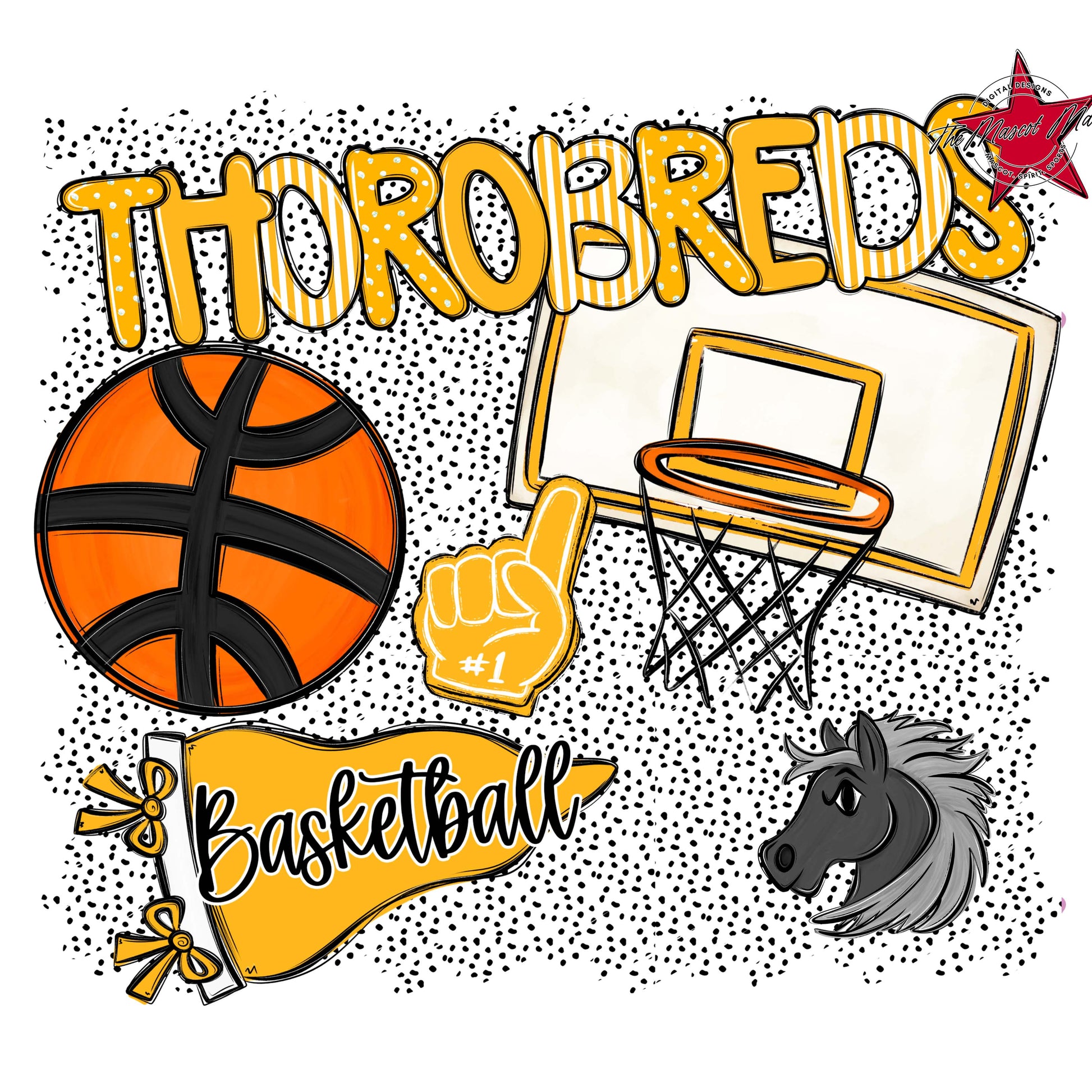 Thorobreds Basketball Spirit-Yellow
