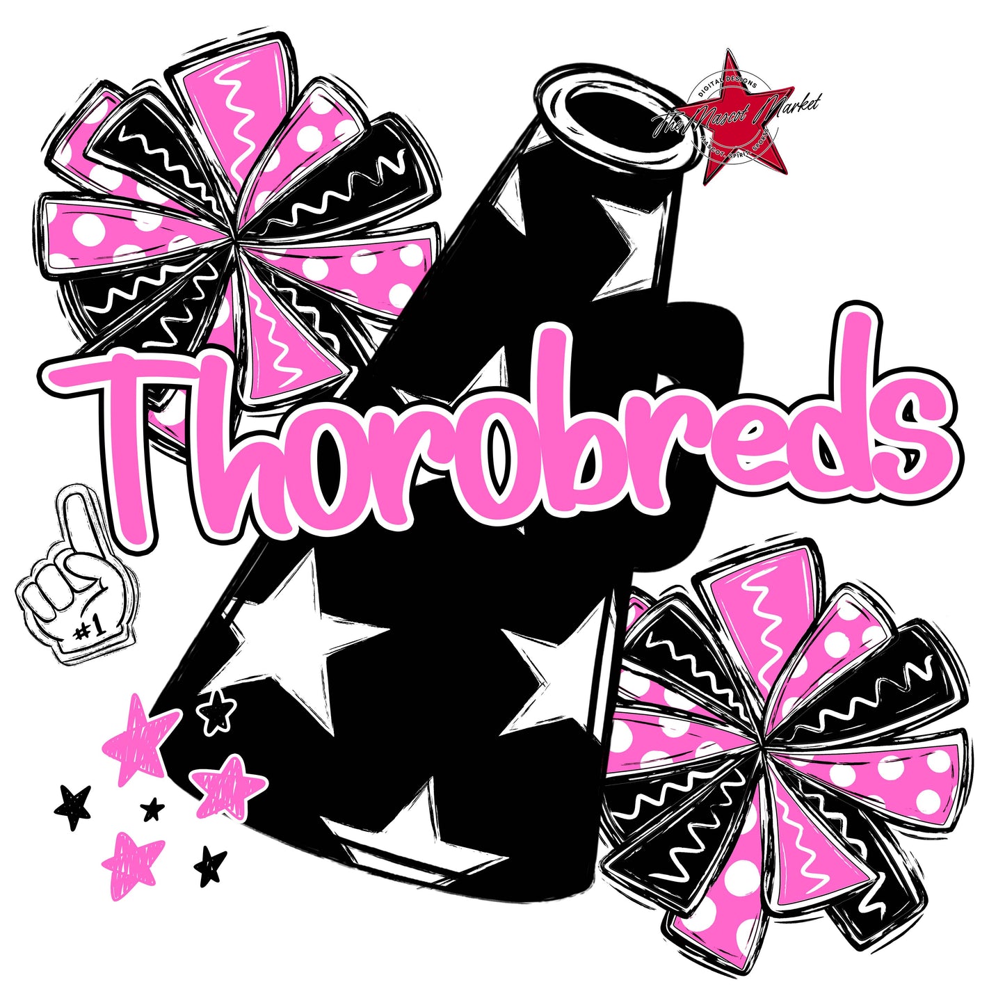Thorobreds  Cheer Checkers Design-Baby Pink