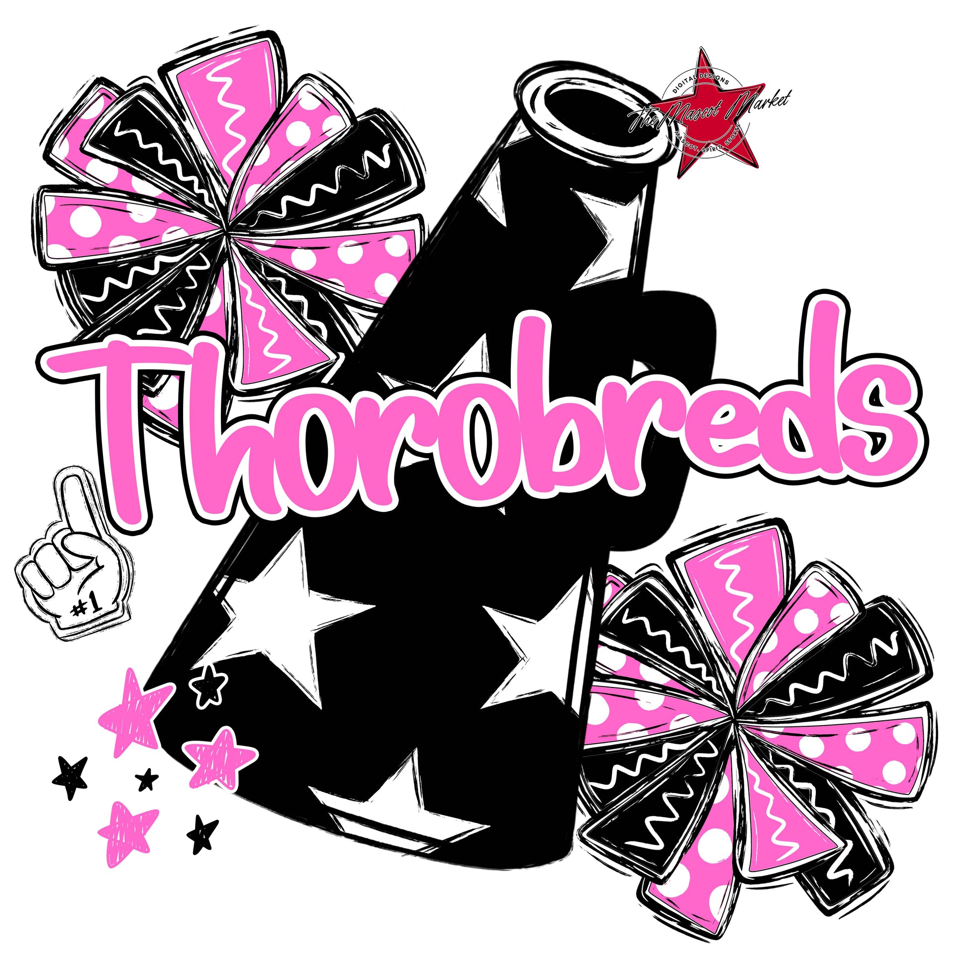 Thorobreds  Cheer Checkers Design-Baby Pink