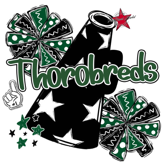 Thorobreds  Cheer Checkers Design-Green