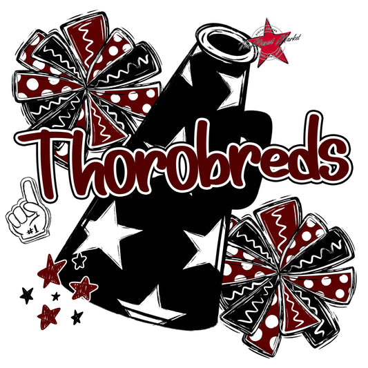 Thorobreds  Cheer Checkers Design-Maroon