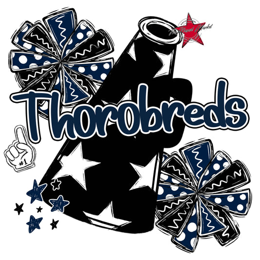 Thorobreds  Cheer Checkers Design-Navy
