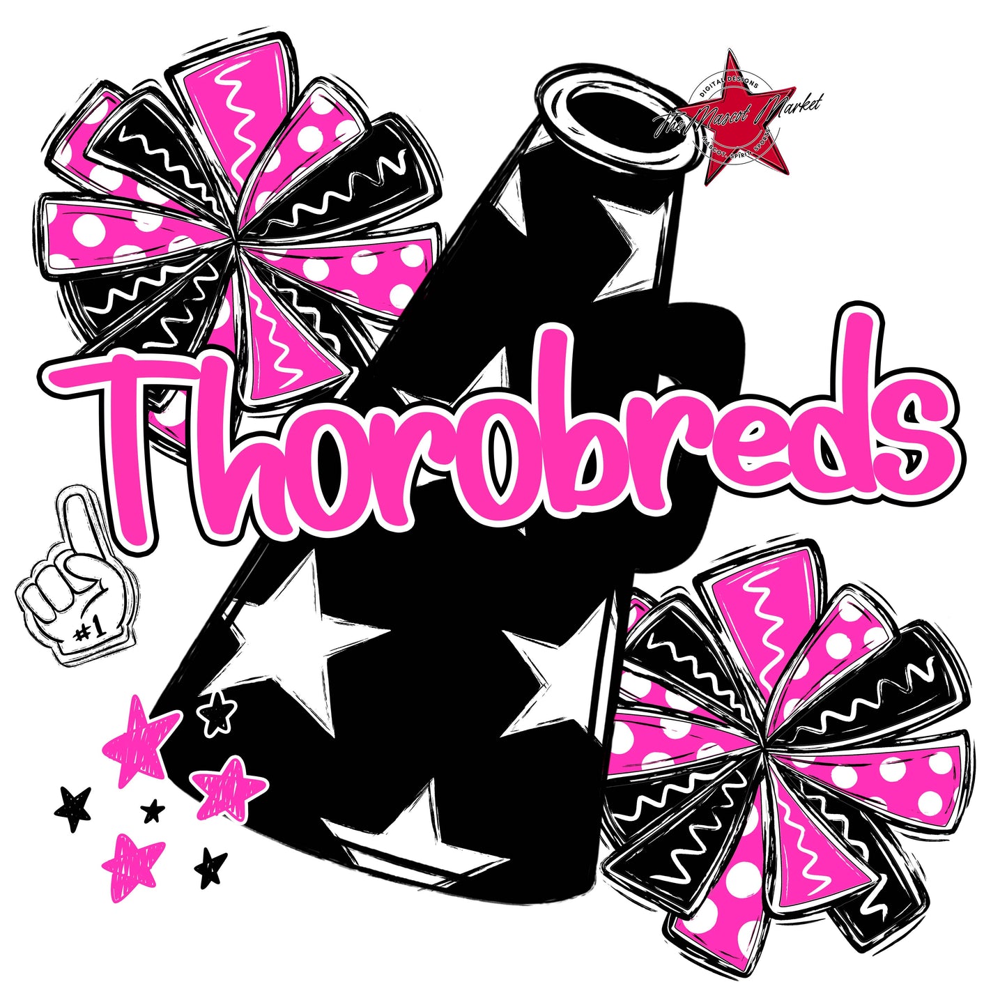 Thorobreds  Cheer Checkers Design-Pink