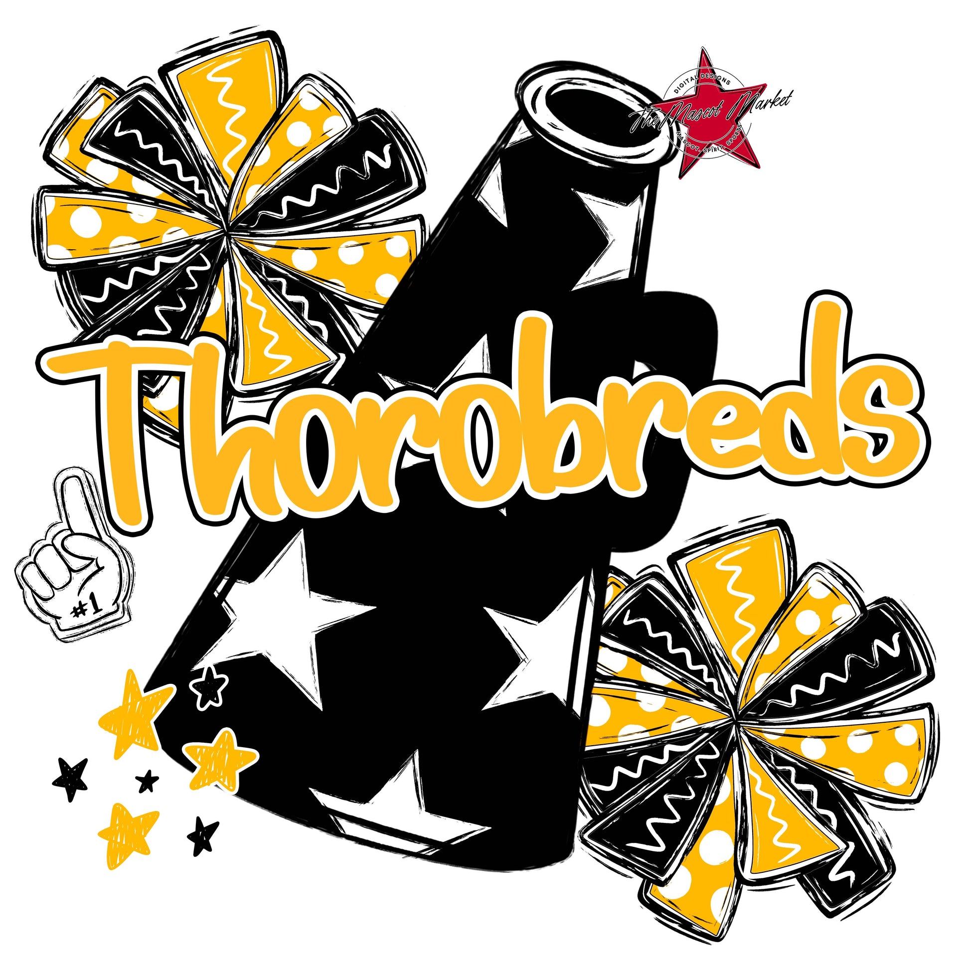 Thorobreds  Cheer Checkers Design-Yellow