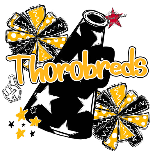 Thorobreds  Cheer Checkers Design-Yellow