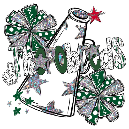 Thorobreds Cheer Megaphone Scrape-Green