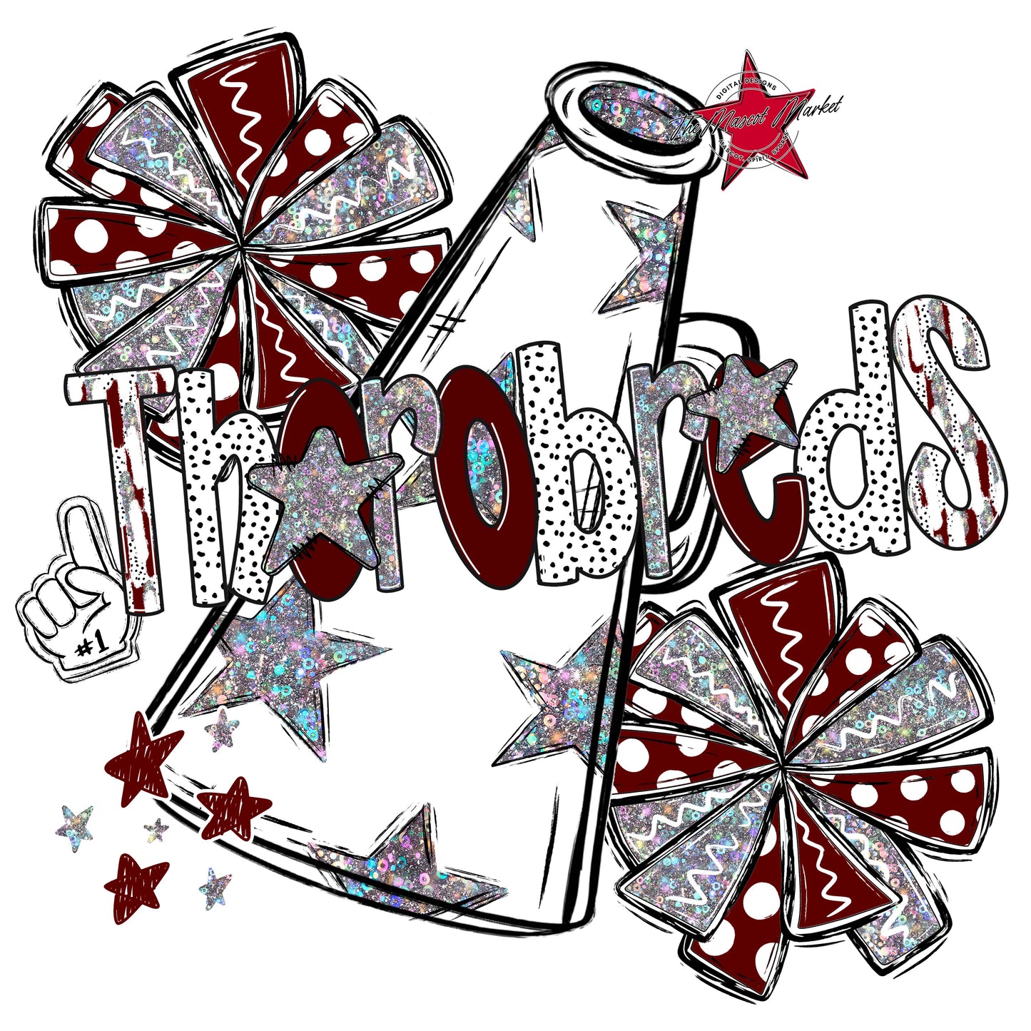 Thorobreds Cheer Megaphone Scrape-Maroon