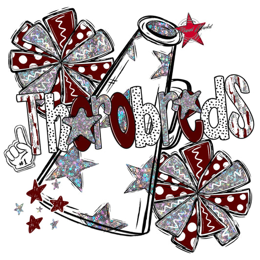 Thorobreds Cheer Megaphone Scrape-Maroon