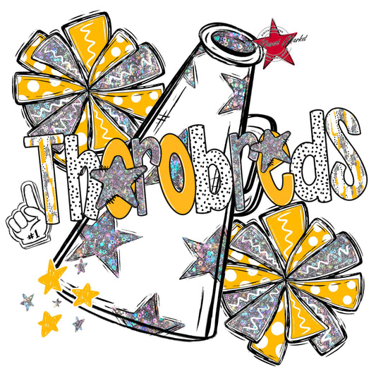 Thorobreds Cheer Megaphone Scrape-Yellow