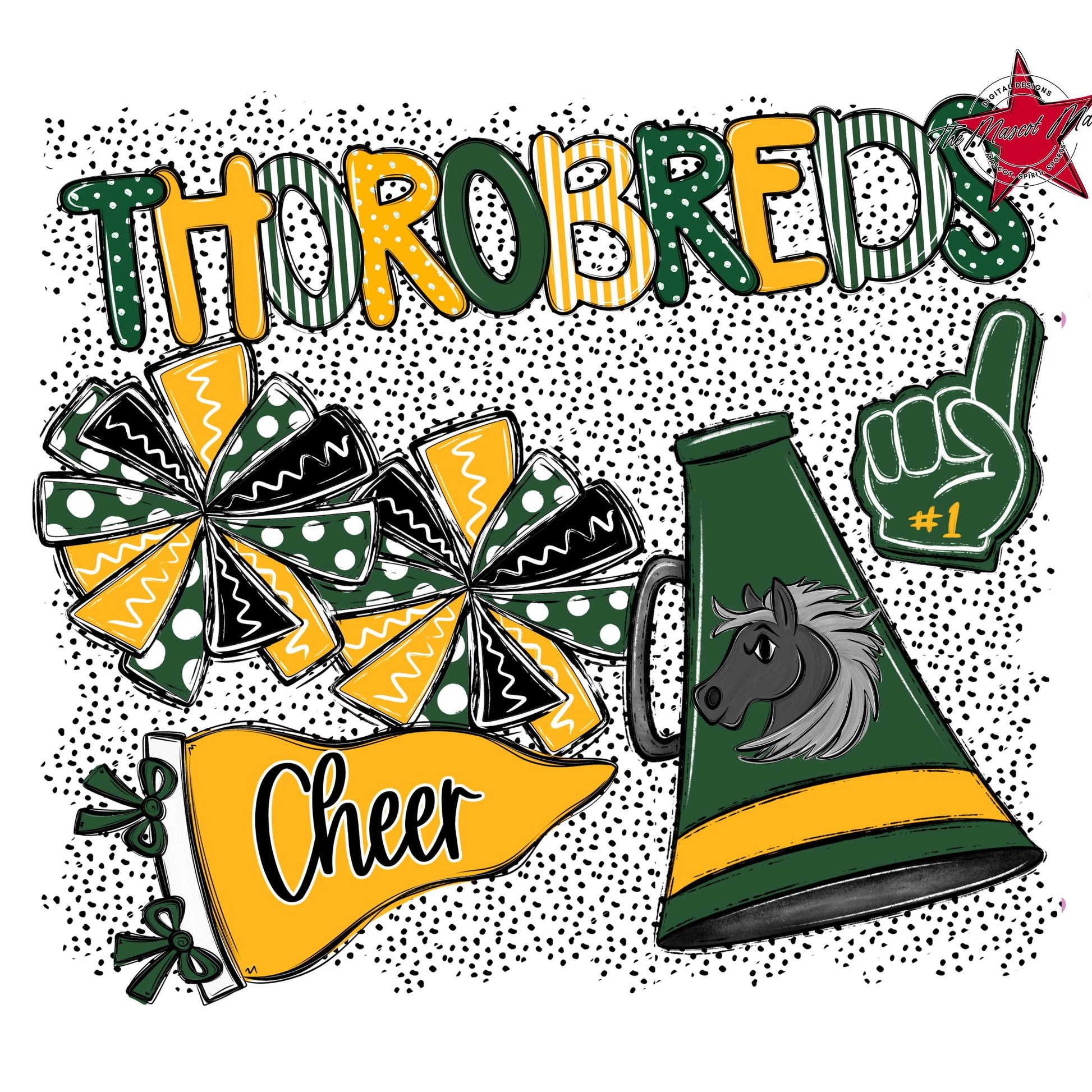Thorobreds Cheer Spirit-Green & Yellow