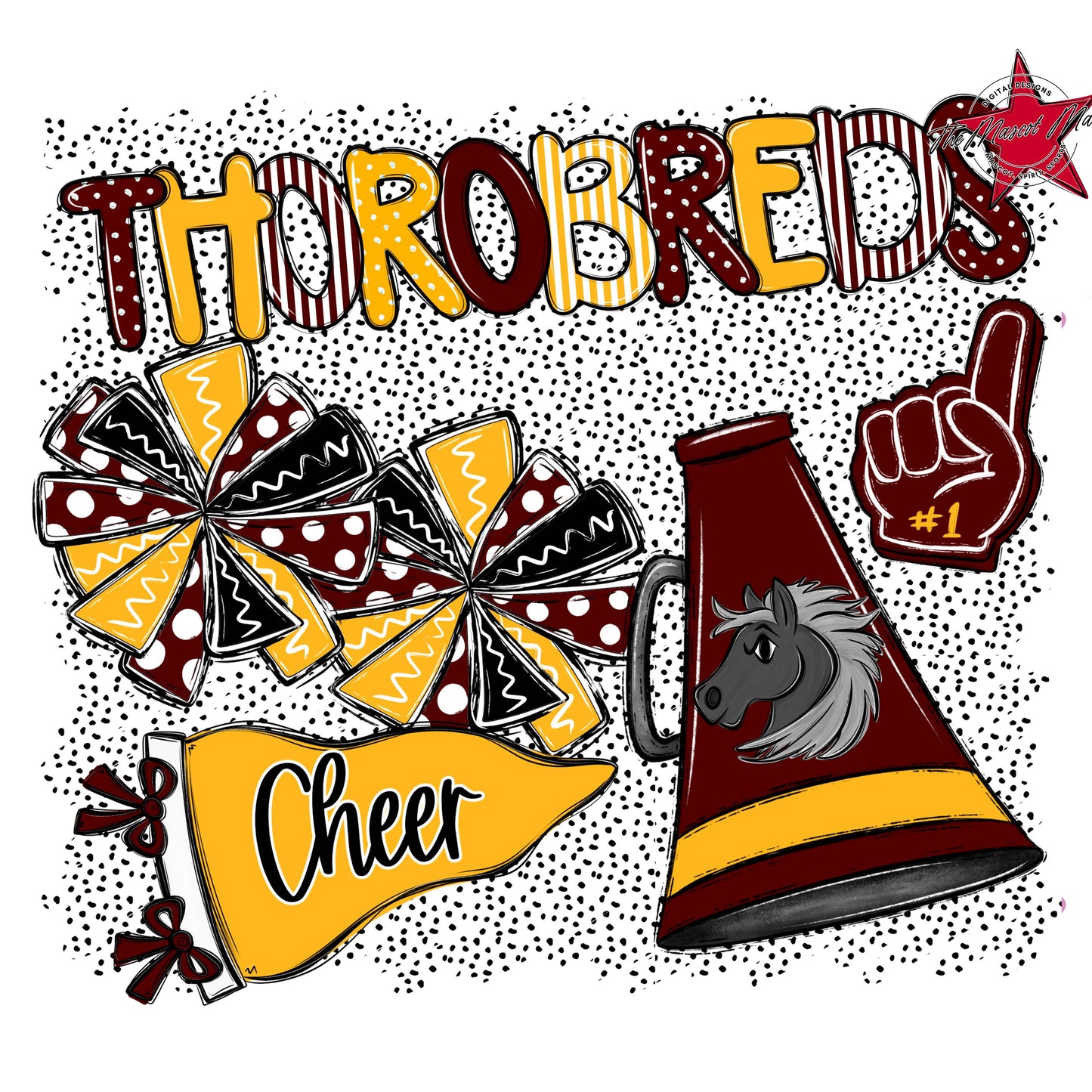 Thorobreds Cheer Spirit-Maroon & Yellow