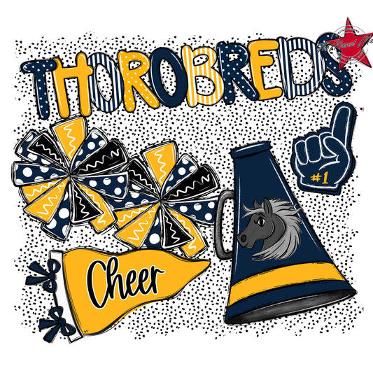 Thorobreds Cheer Spirit-Navy & Yellow