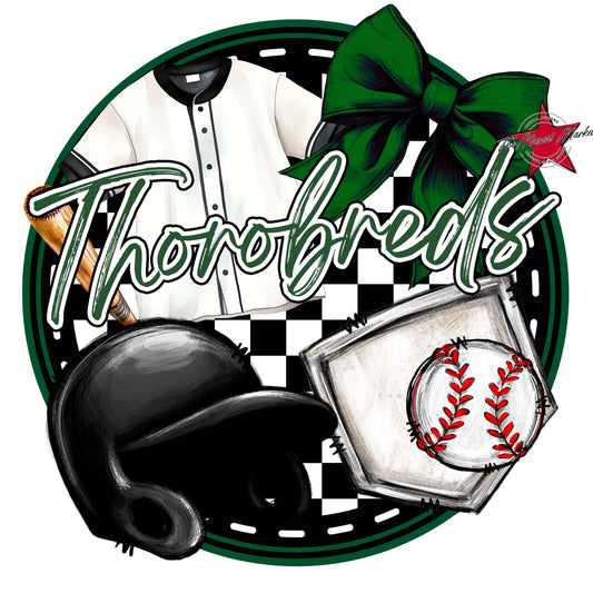 Thorobreds Circle Baseball Frame-Green