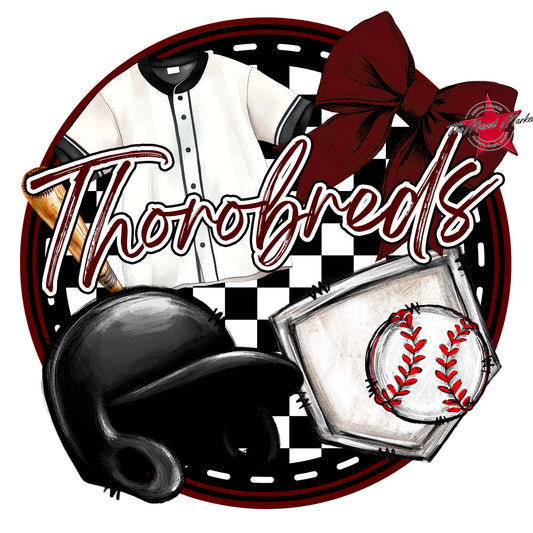Thorobreds Circle Baseball Frame-Maroon