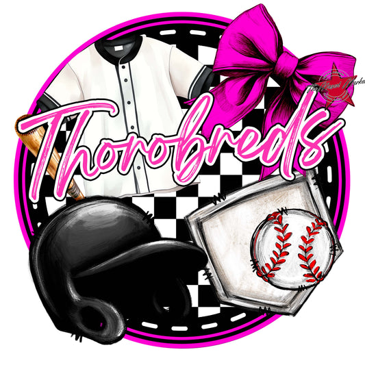 Thorobreds Circle Baseball Frame-Pink