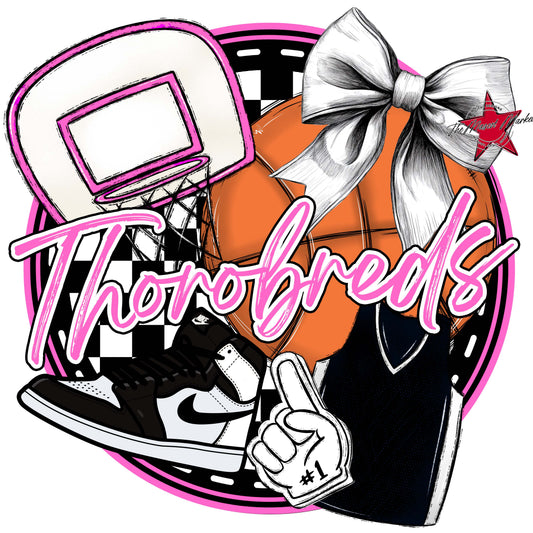 Thorobreds Circle Basketball Frame-Baby Pink