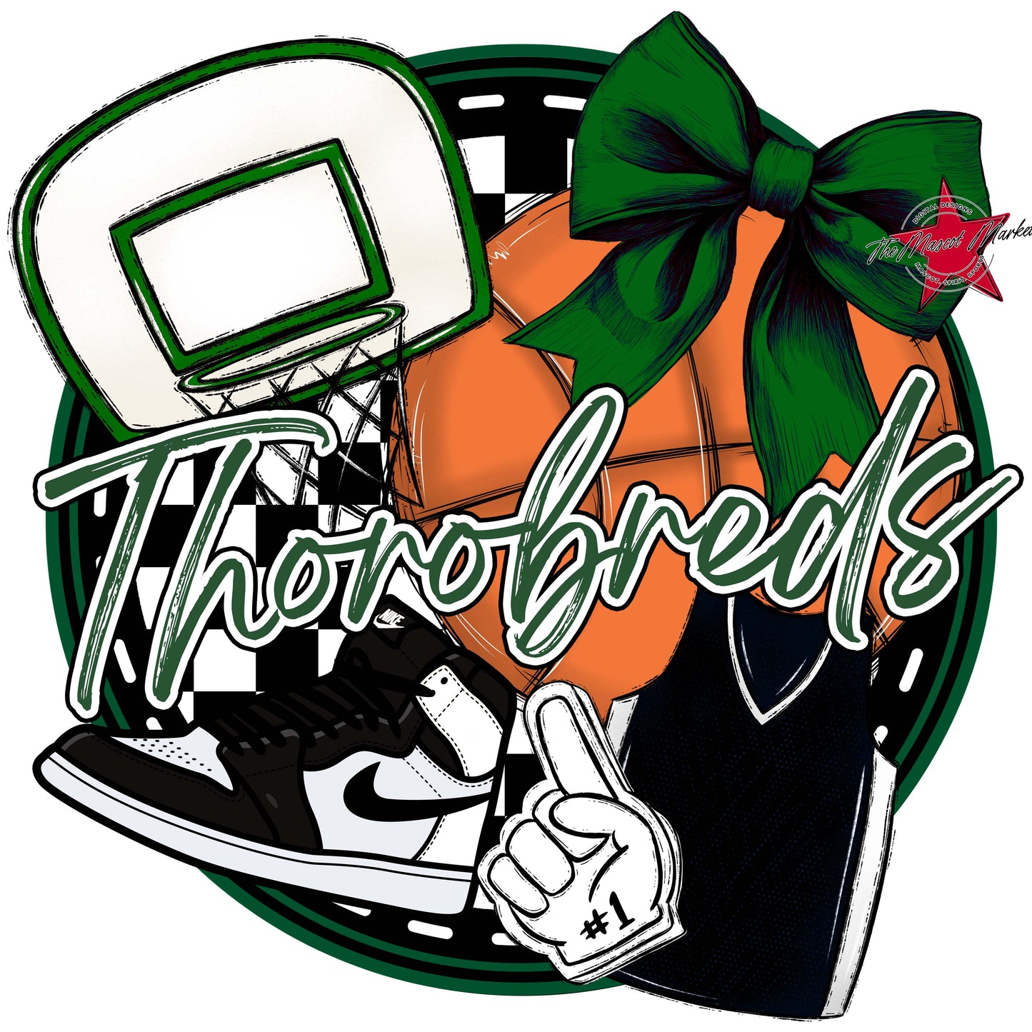 Thorobreds Circle Basketball Frame-Green