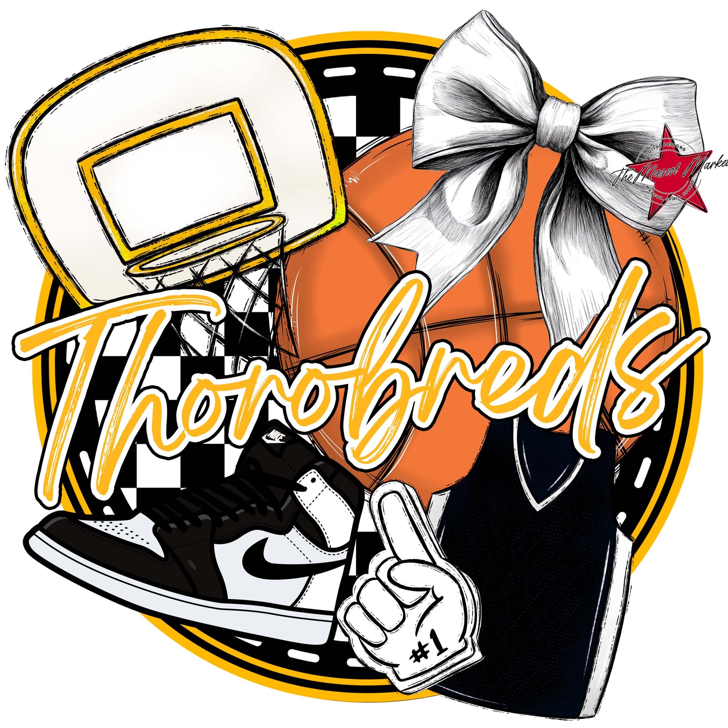 Thorobreds Circle Basketball Frame-Yellow