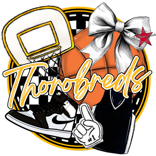 Thorobreds Circle Basketball Frame-Yellow