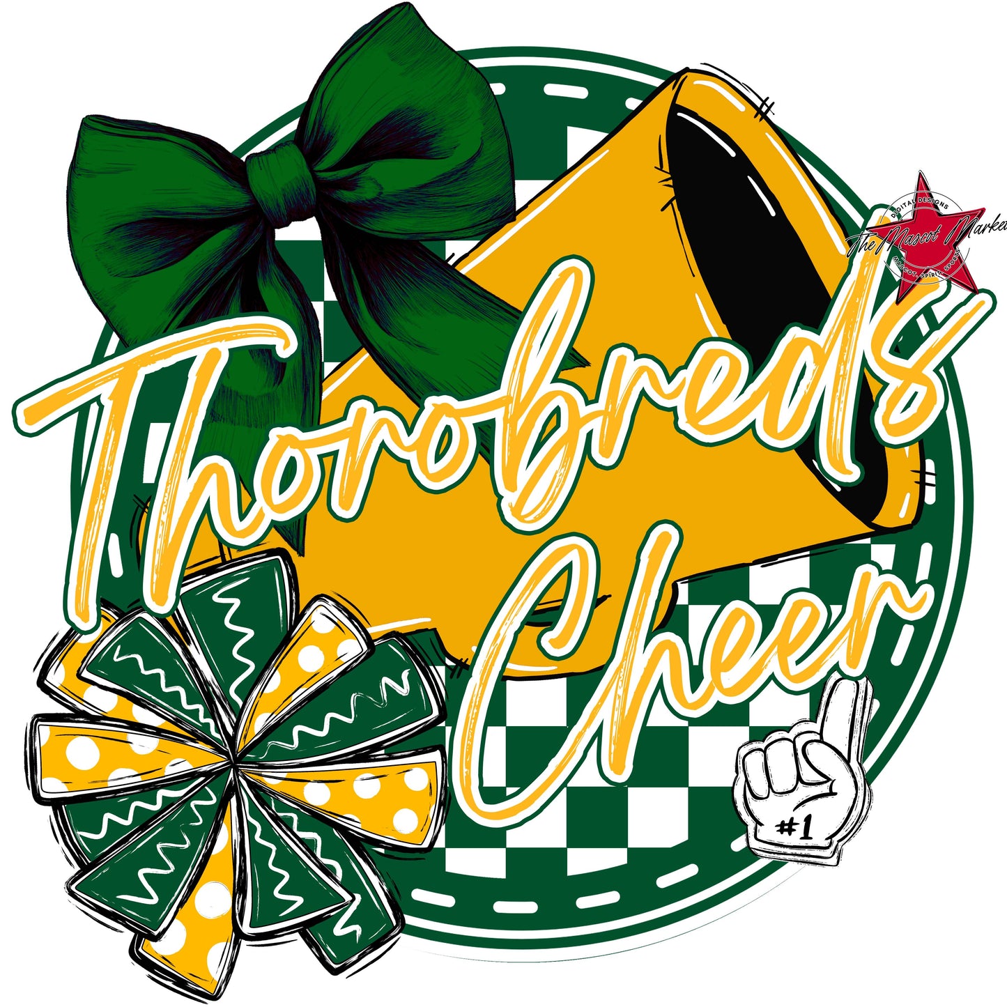 Thorobreds Circle Cheer Frame-Green & Yellow