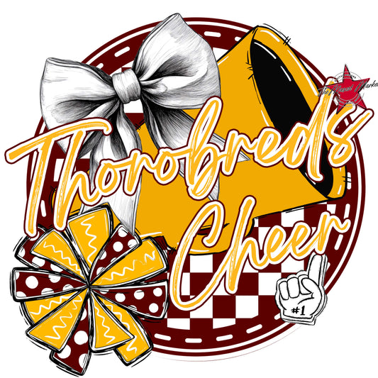 Thorobreds Circle Cheer Frame-Maroon & Yellow
