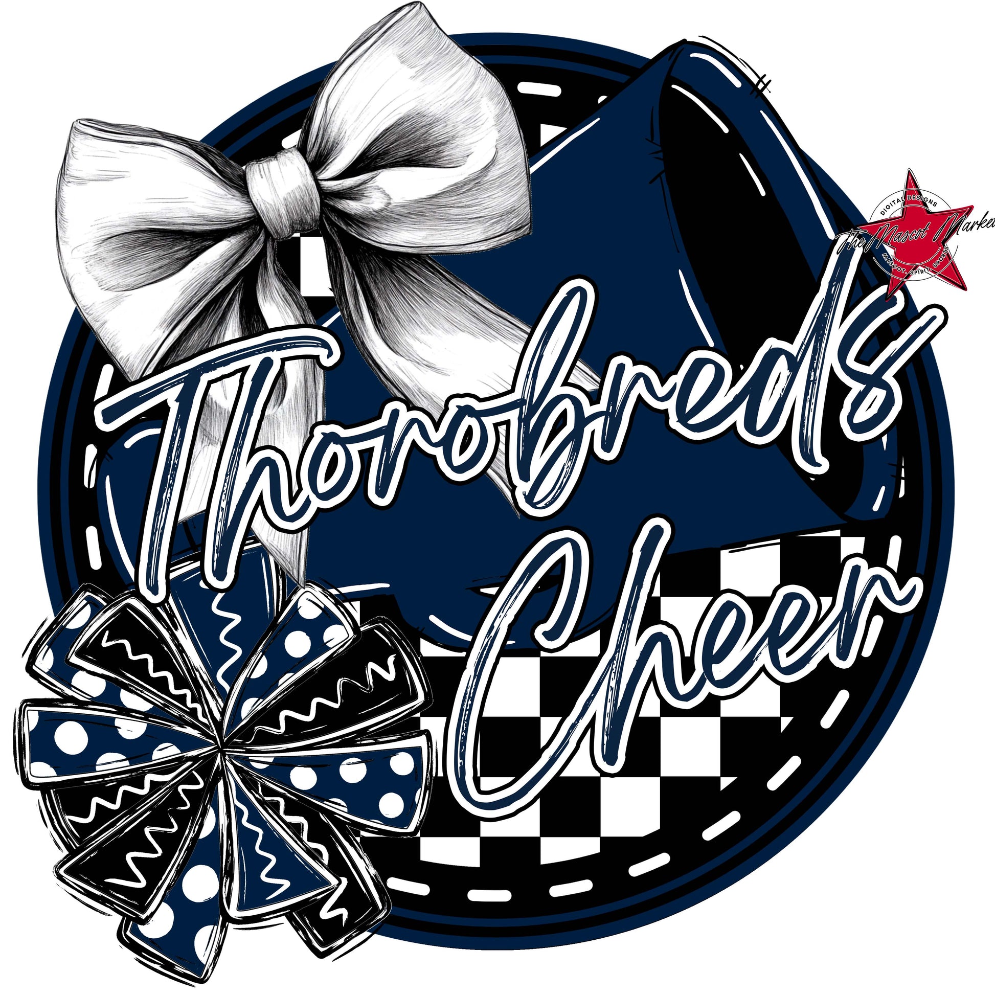 Thorobreds Circle Cheer Frame-Navy