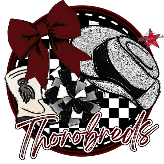 Thorobreds Circle Drillteam Frame-Maroon