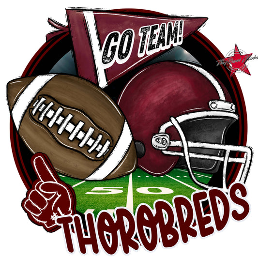 Thorobreds Circle Football Frame-Maroon