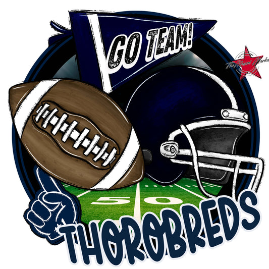 Thorobreds Circle Football Frame-Navy