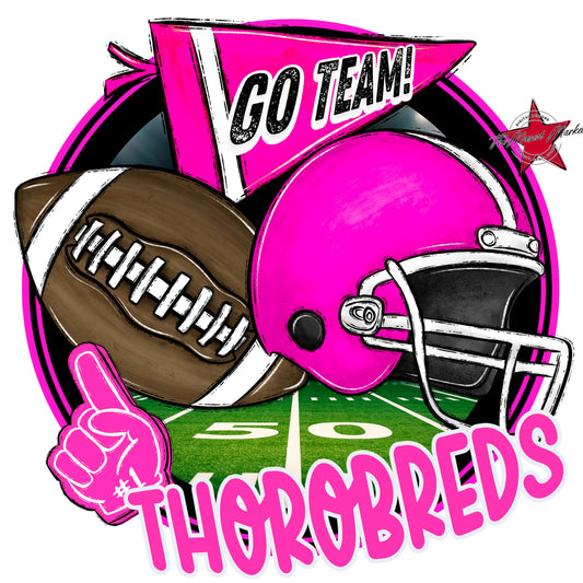 Thorobreds Circle Football Frame-Pink