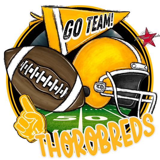 Thorobreds Circle Football Frame-Yellow