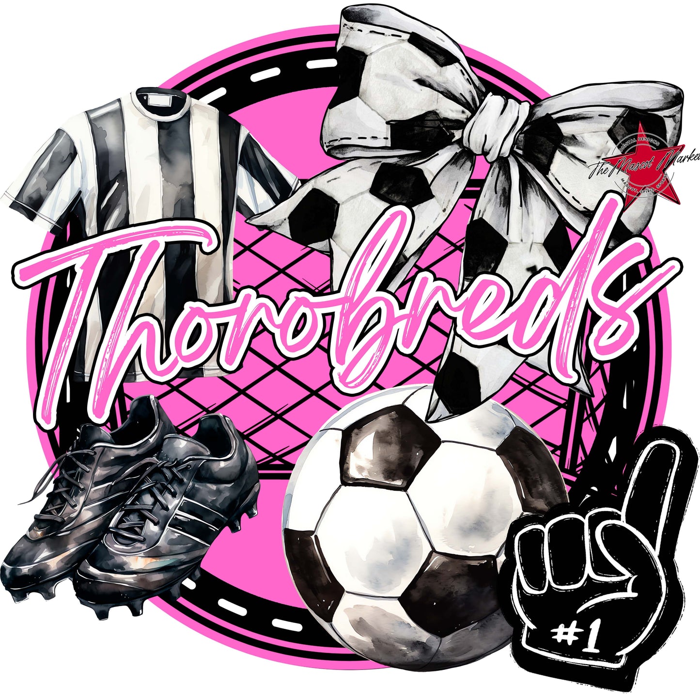 Thorobreds Circle Soccer Frame-Baby Pink