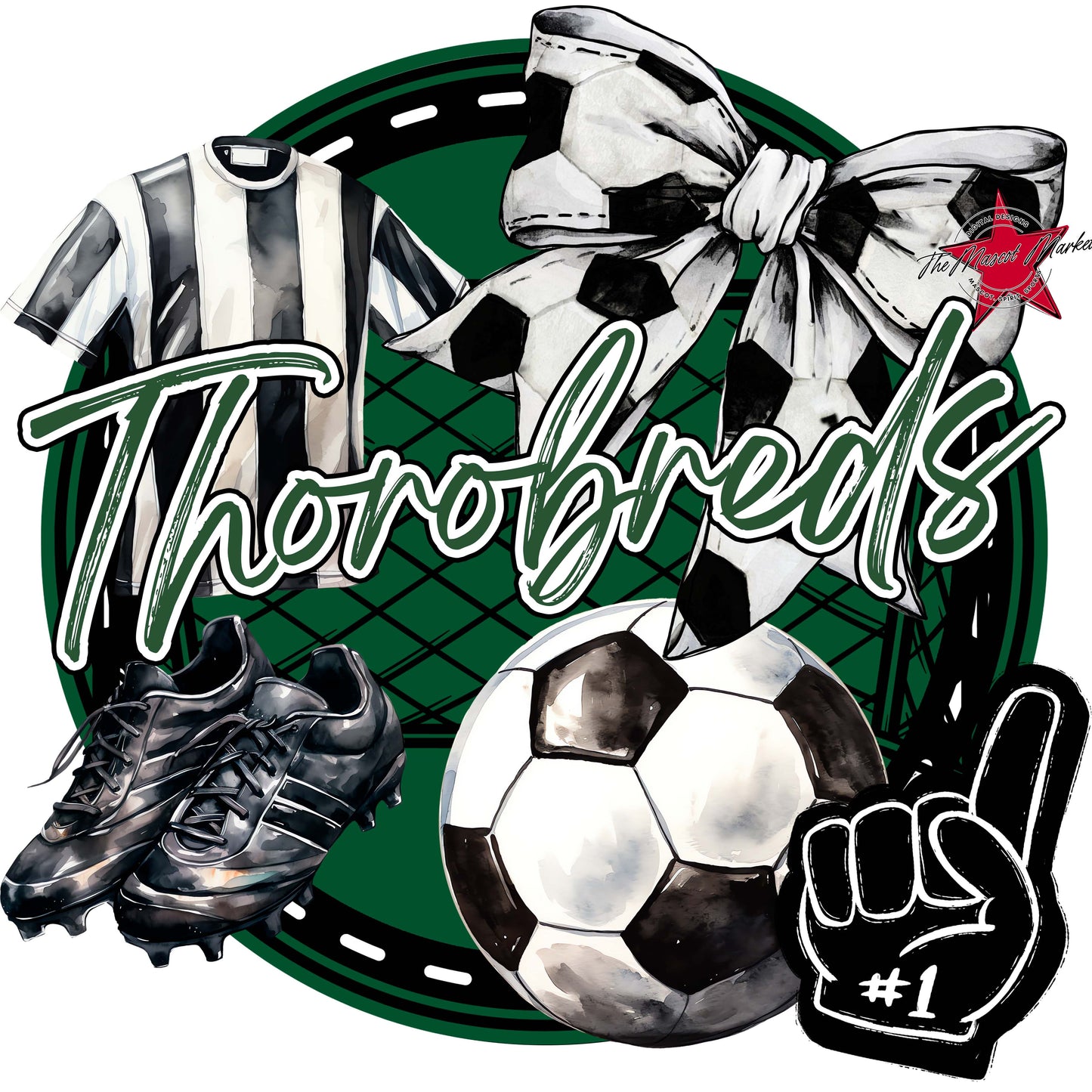 Thorobreds Circle Soccer Frame-Green