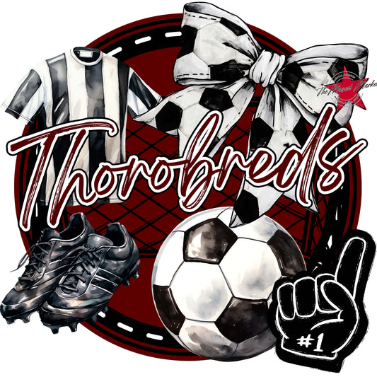 Thorobreds Circle Soccer Frame-Maroon