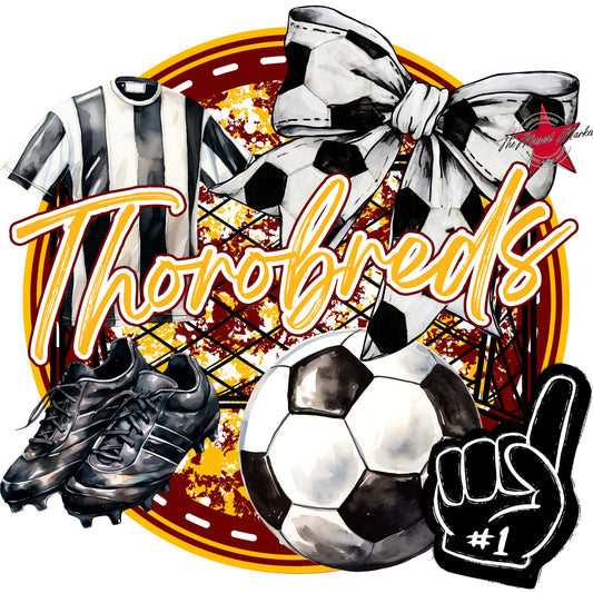 Thorobreds Circle Soccer Frame-Maroon & Yellow