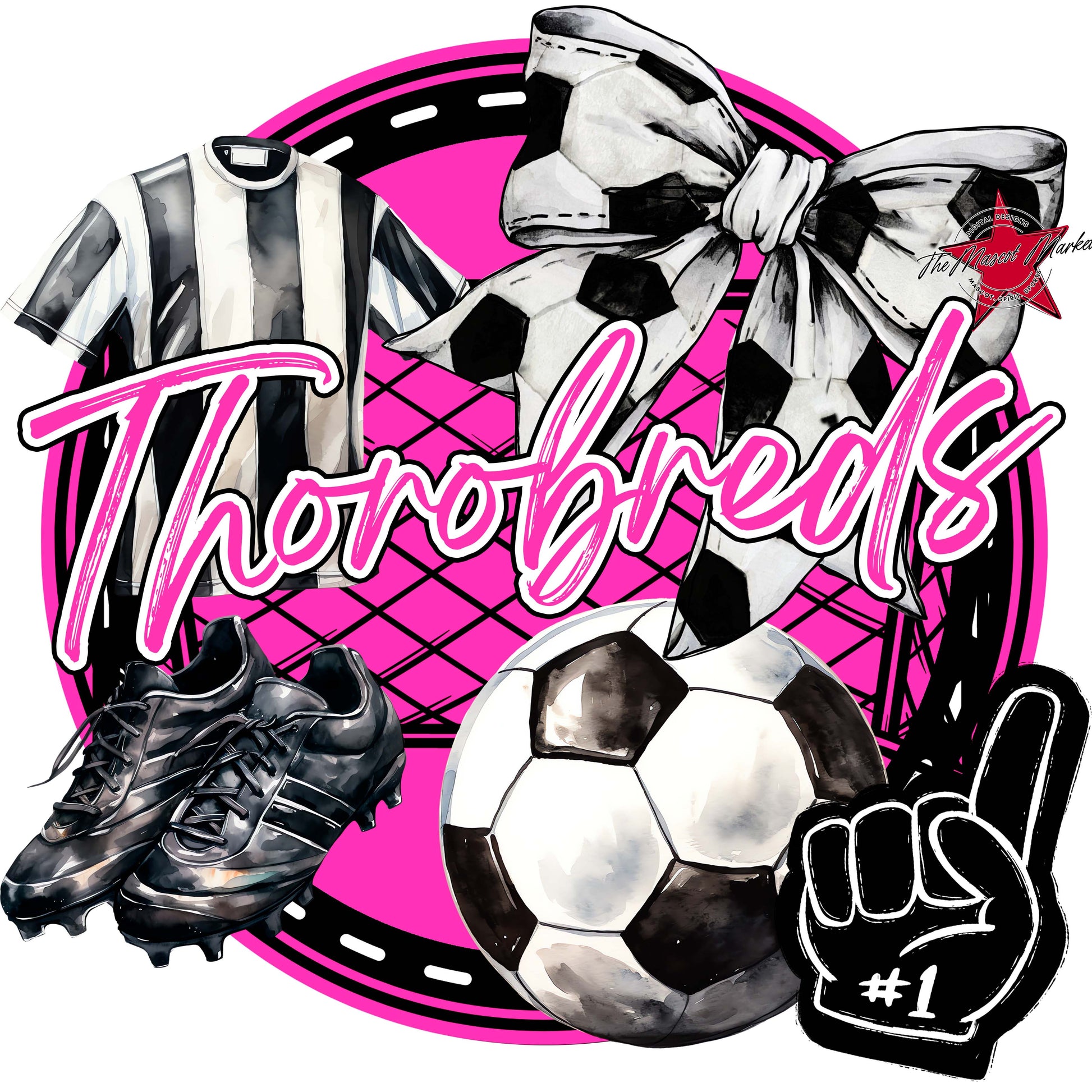 Thorobreds Circle Soccer Frame-Pink