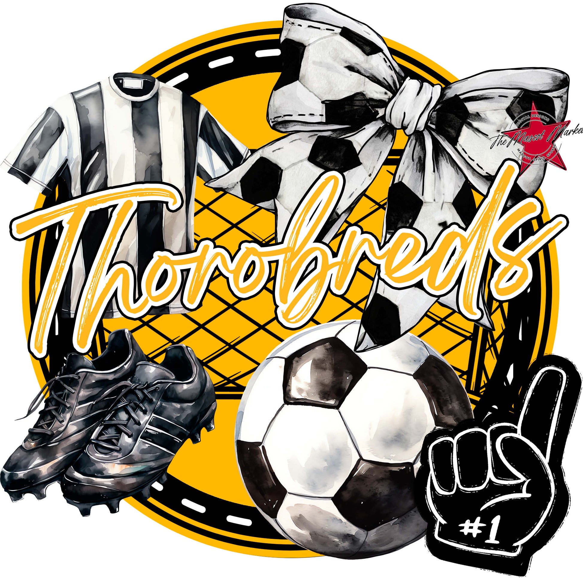 Thorobreds Circle Soccer Frame-Yellow