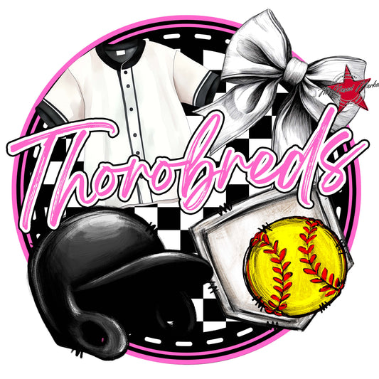 Thorobreds Circle Softball Frame-Baby Pink