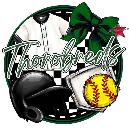 Thorobreds Circle Softball Frame-Green