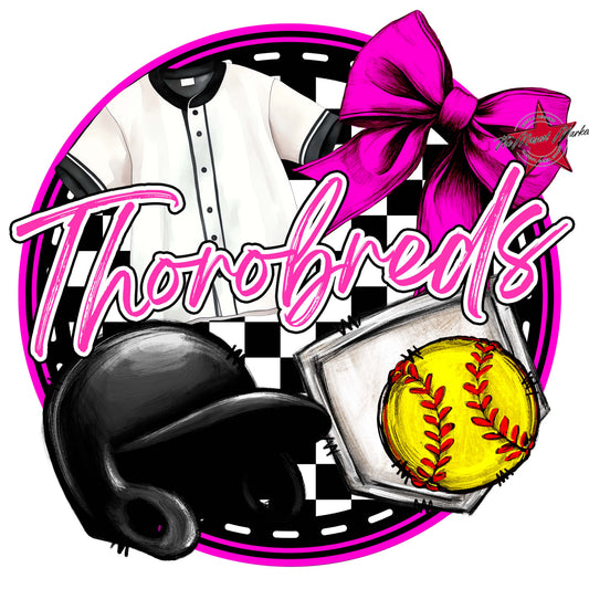 Thorobreds Circle Softball Frame-Pink