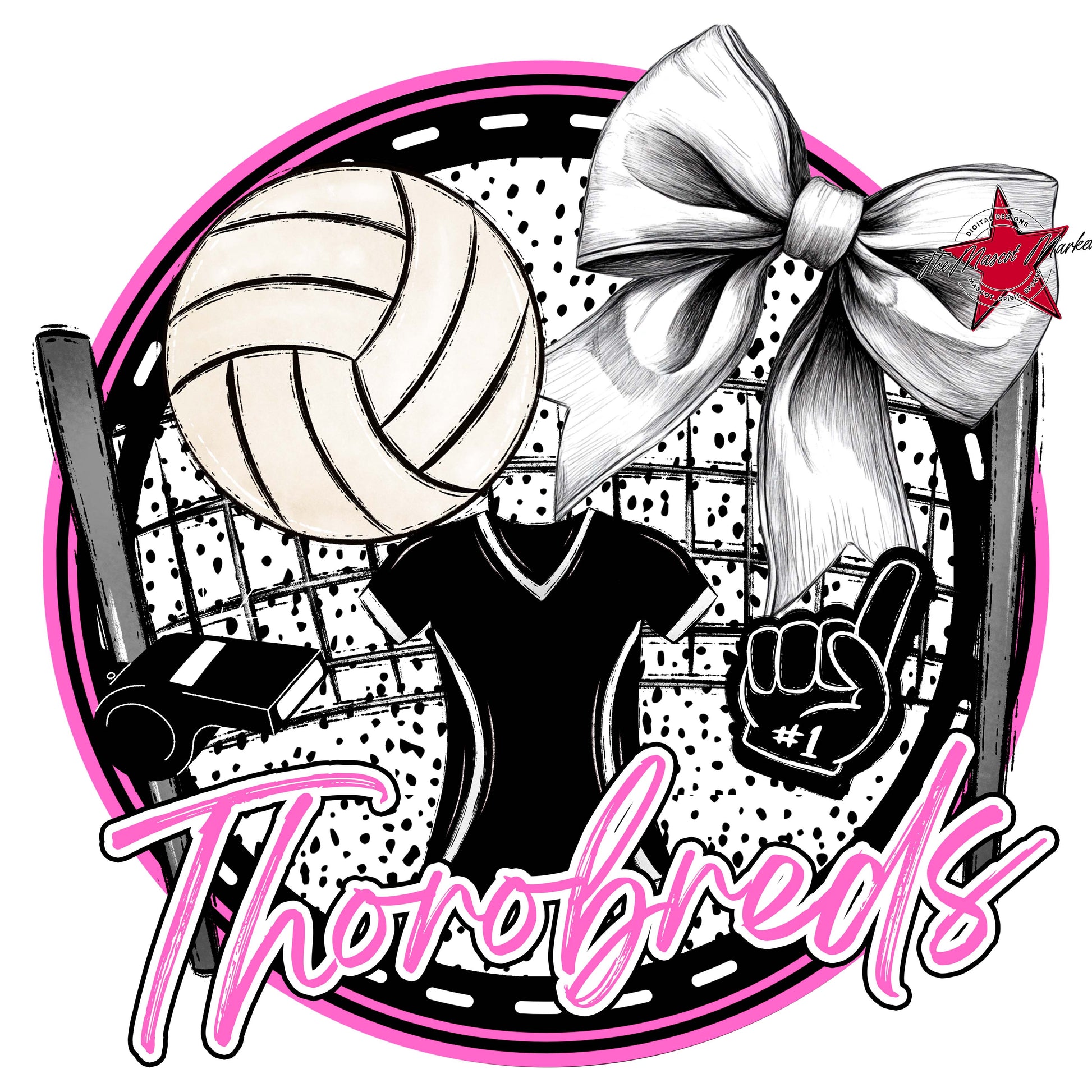 Thorobreds Circle Volleyball Frame-Baby Pink