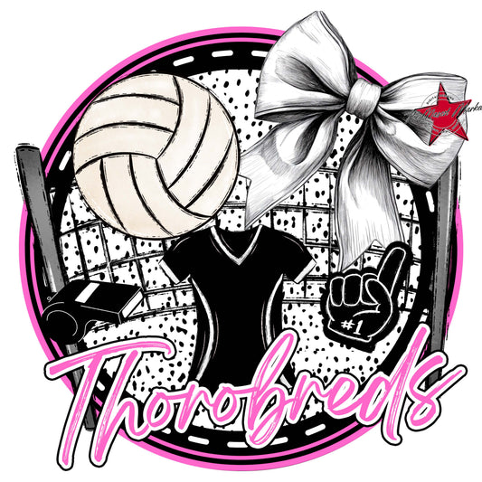 Thorobreds Circle Volleyball Frame-Baby Pink
