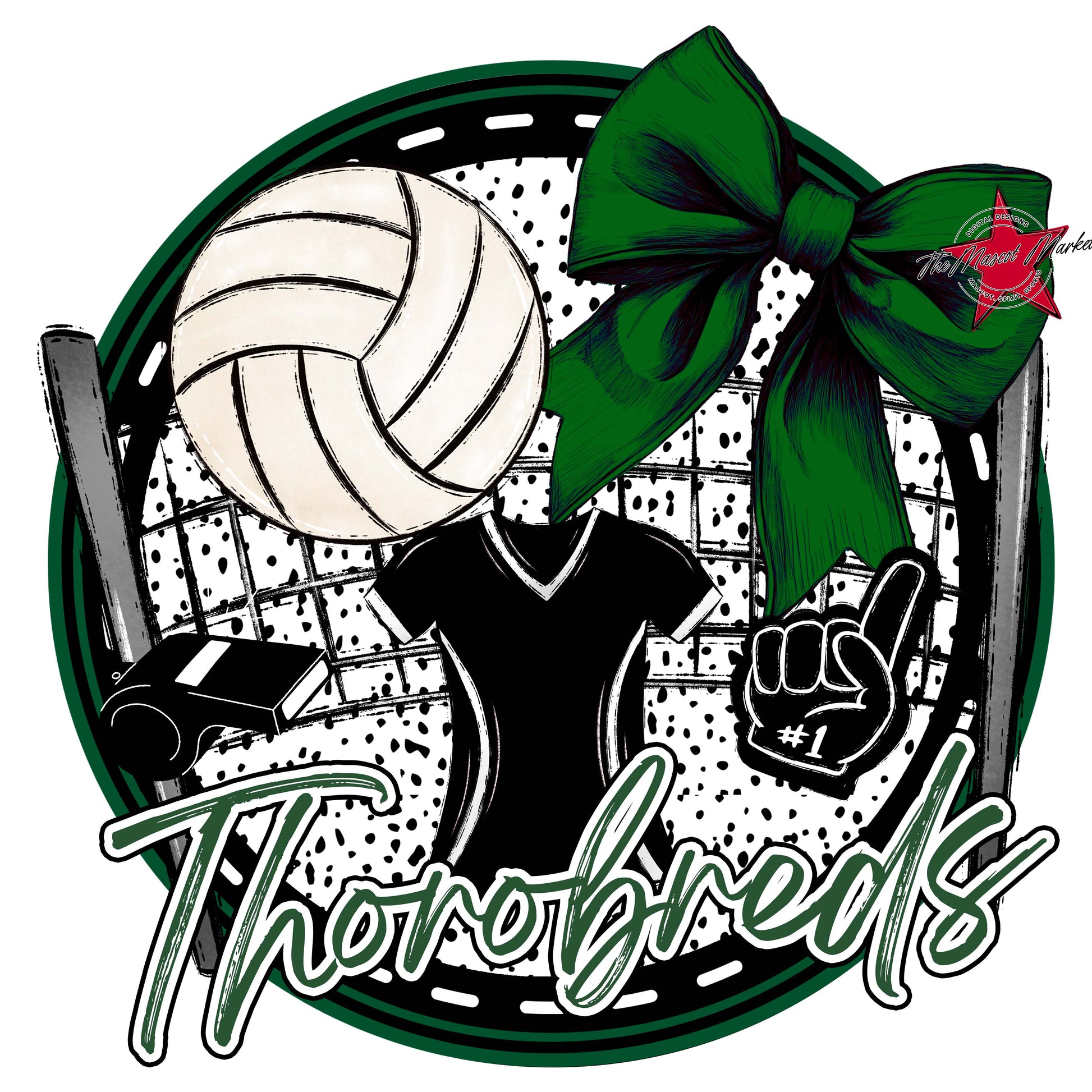 Thorobreds Circle Volleyball Frame-Green
