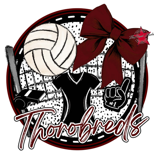 Thorobreds Circle Volleyball Frame-Maroon