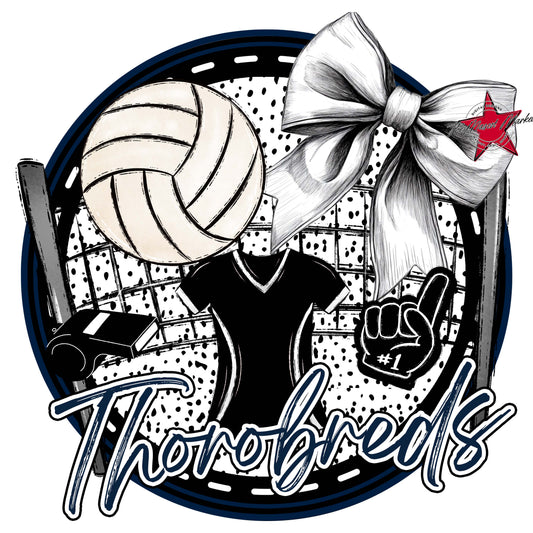 Thorobreds Circle Volleyball Frame-Navy