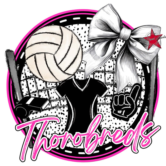 Thorobreds Circle Volleyball Frame-Pink